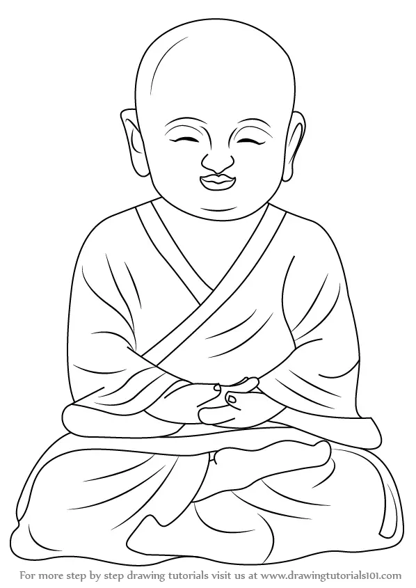 Step by Step How to Draw a Child Buddha : DrawingTutorials101.com
