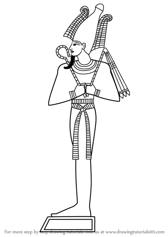 Learn How to Draw Osiris (Egyptian Gods) Step by Step : Drawing Tutorials
