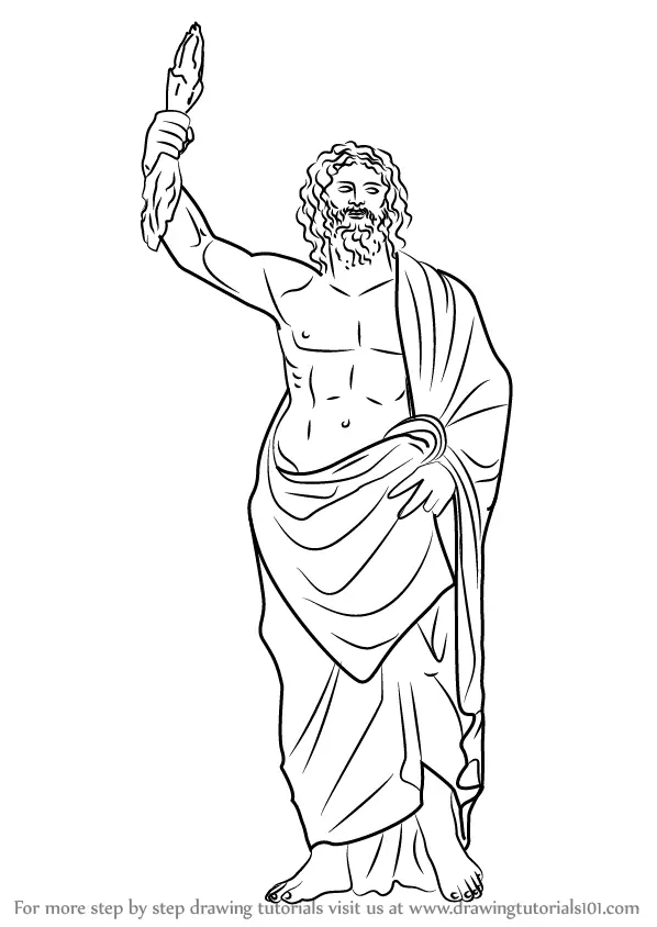 How to Draw Zeus (Greek Gods) Step by Step | DrawingTutorials101.com