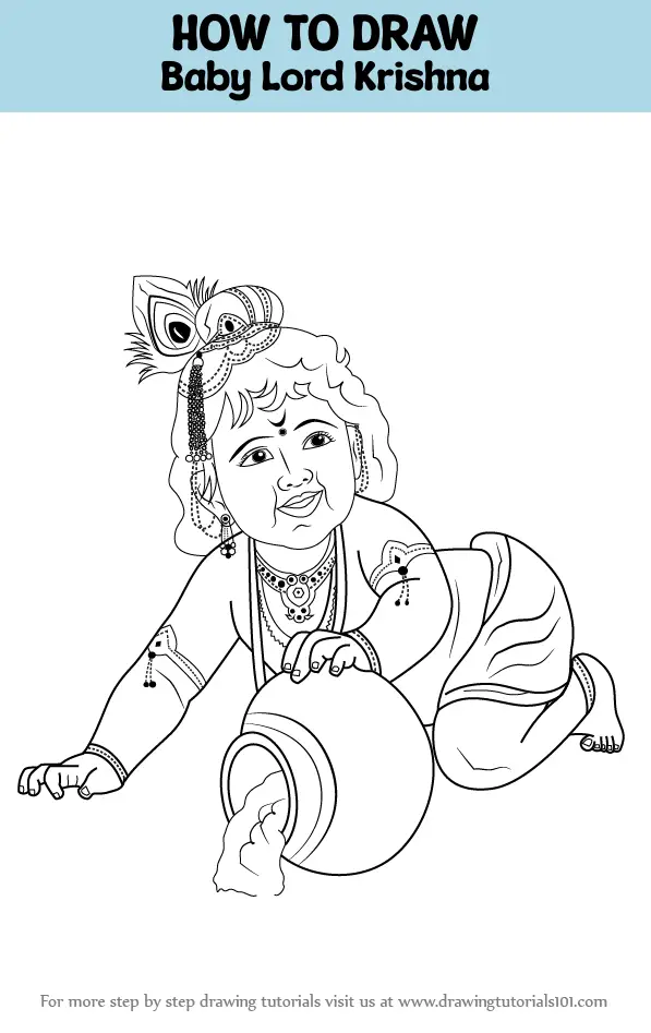 Cute bal krishna pencil drawing | lords krishna ji - YouTube