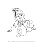 How to Draw Baby Lord Krishna