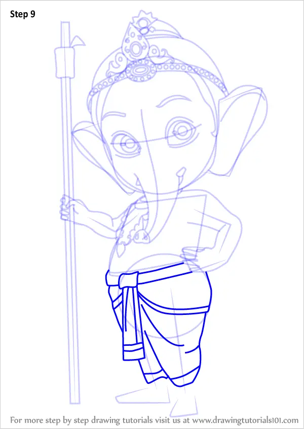 Learn How to Draw Bal Ganesh (Hinduism) Step by Step : Drawing Tutorials
