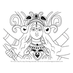 How to Draw Durga Devi Face