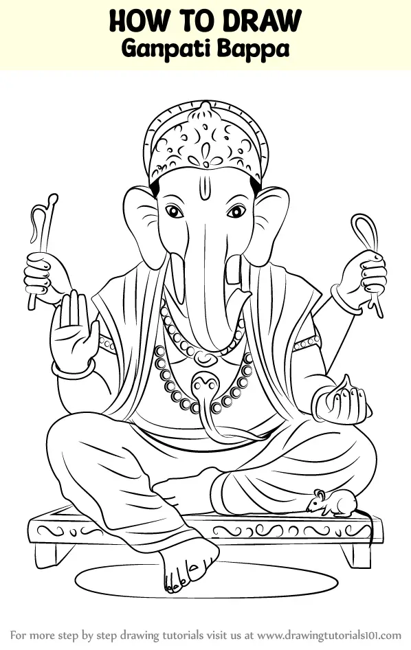 Drawing or Sketch of Hindu God Lord Ganesha or Vinayaka Outline Editable  Illustration Stock Illustration - Illustration of ceremony, prosperity:  227771729