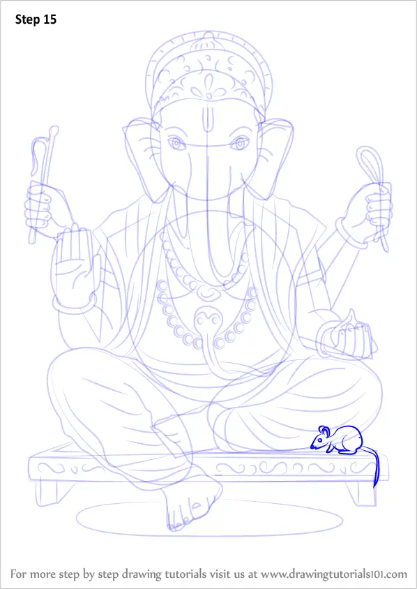 Learn How to Draw Ganpati Bappa (Hinduism) Step by Step : Drawing Tutorials