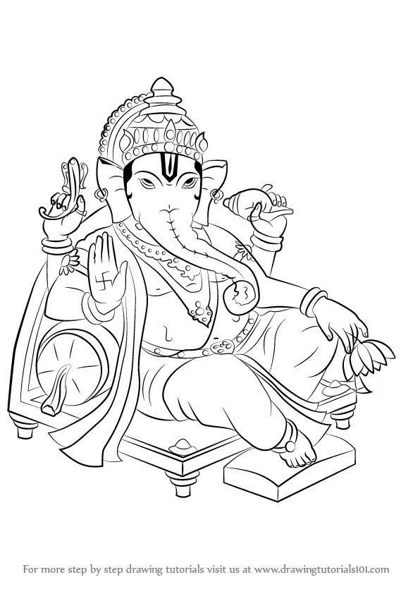 How to Draw Ganpati (Hinduism) Step by Step