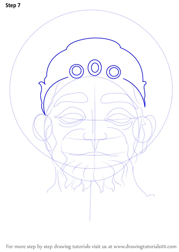 to face how draw hanuman Face (Hinduism) Step by Learn How Draw Step to Hanuman