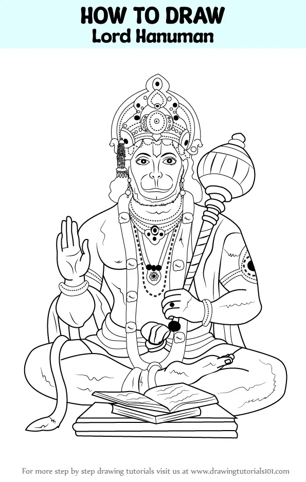 How to draw Hanuman, Lord Hanuman drawing , outline drawing tutorial # hanuman #outline - YouTube