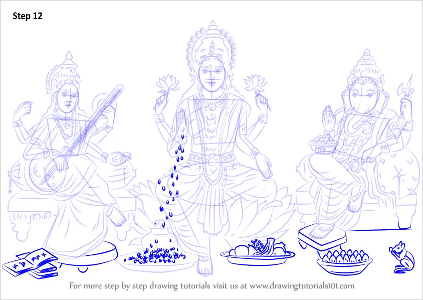 how drawing banana Step Saraswati (Hinduism) Ganesh to How Laxmi Learn Draw