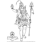 How to Draw Lord Shiva Standing