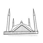 How to Draw Shah Faisal Mosque