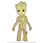 How to Draw Groot from Avengers Endgame