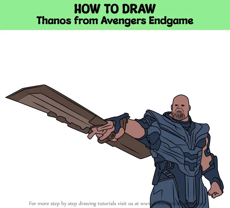 How To Draw Thanos From Avengers Endgame (Avengers: Endgame) Step By ...