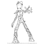 How to Draw Groot from Avengers - Infinity War