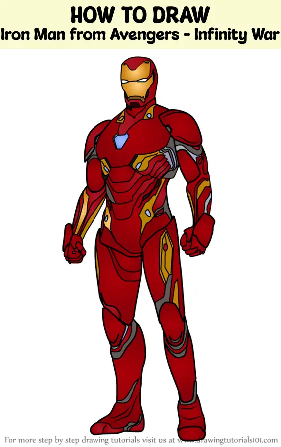 How to draw iron man full body easy | iron man drawing colored - YouTube