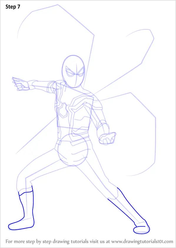 How to Draw IRON SPIDER  Spiderman coloring Avengers coloring pages  Spider coloring page