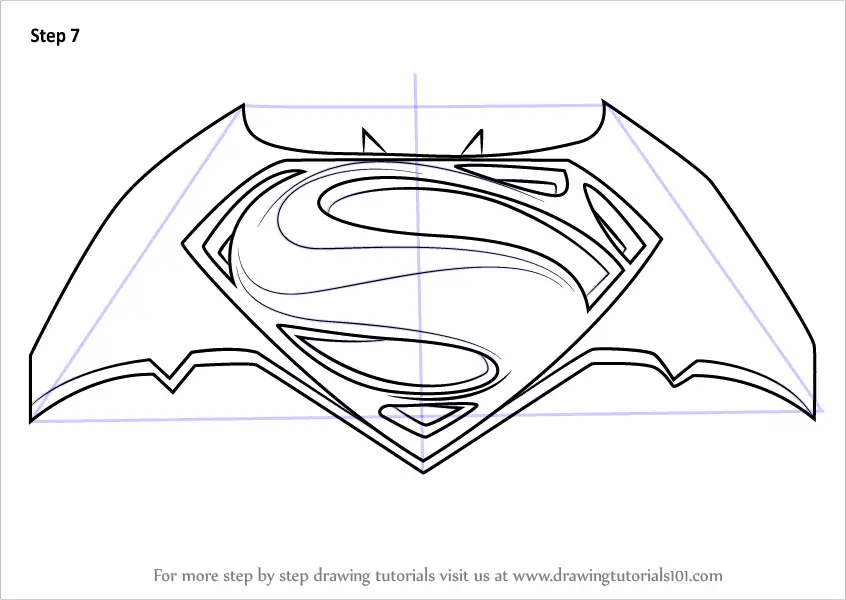 Learn How to Draw Batman v Superman Logo Batman v Superman Dawn of  Justice Step by Step  Drawing Tutorials