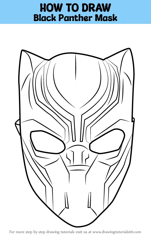 how to draw Black Panther Mask step 0 og