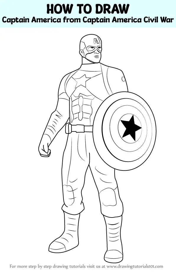 How To Draw Captain America From Captain America Civil War (Captain ...