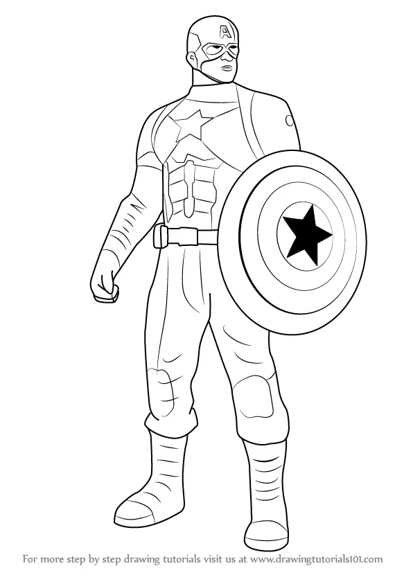 How to Draw Captain America from Captain America Civil War (Captain ...