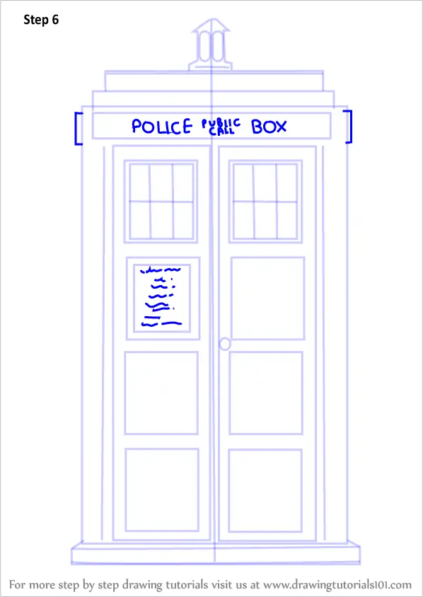 How to Draw Tardis from Doctor Who (Doctor Who) Step by Step