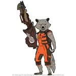 How to Draw Rocket Raccoon from Guardians of the Galaxy