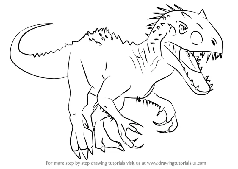 Speed Drawing Indominus Rex from Jurassic World  Dinosaur Drawing Marathon   Ep23  YouTube