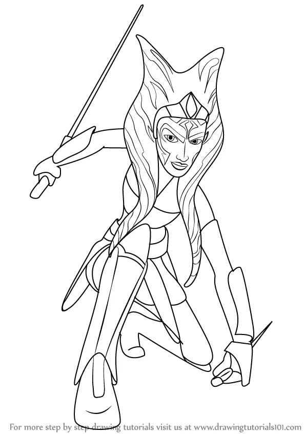 Learn How to Draw Ahsoka Tano from Star Wars (Star Wars) Step by Step