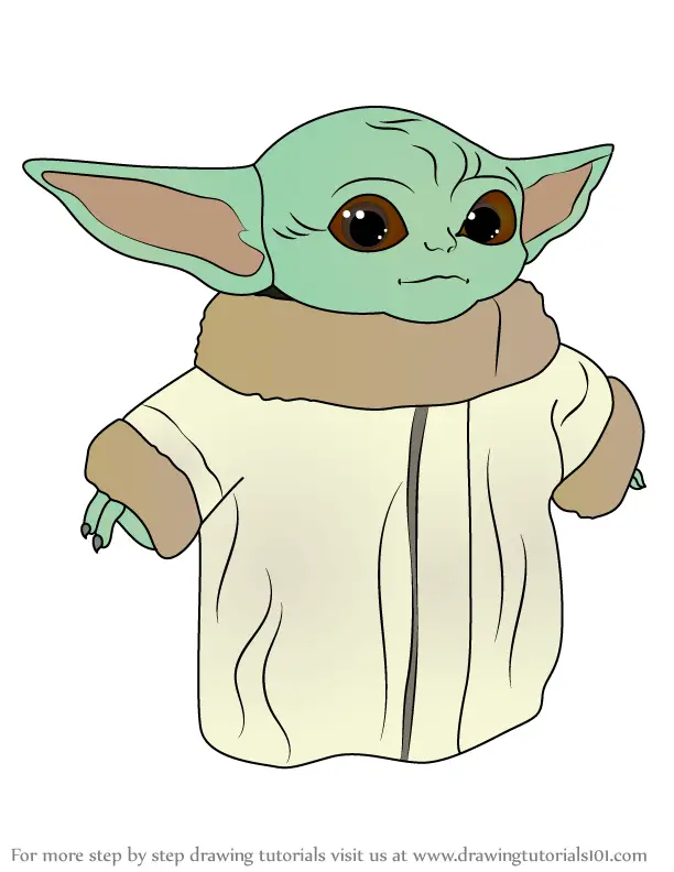 How to Draw Baby Yoda - Easy Drawing Tutorial for Kids