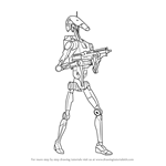 How to Draw Battle Droid from Star Wars