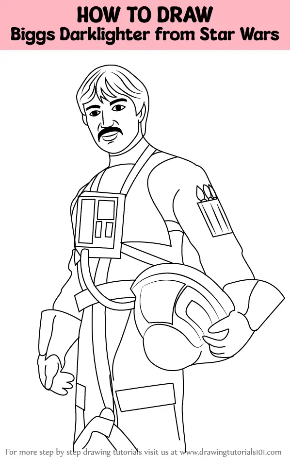 How to Draw Biggs Darklighter from Star Wars (Star Wars) Step by Step ...