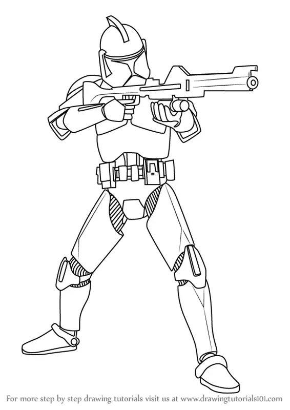 How to Draw Clone Trooper from Star Wars (Star Wars) Step by Step ...