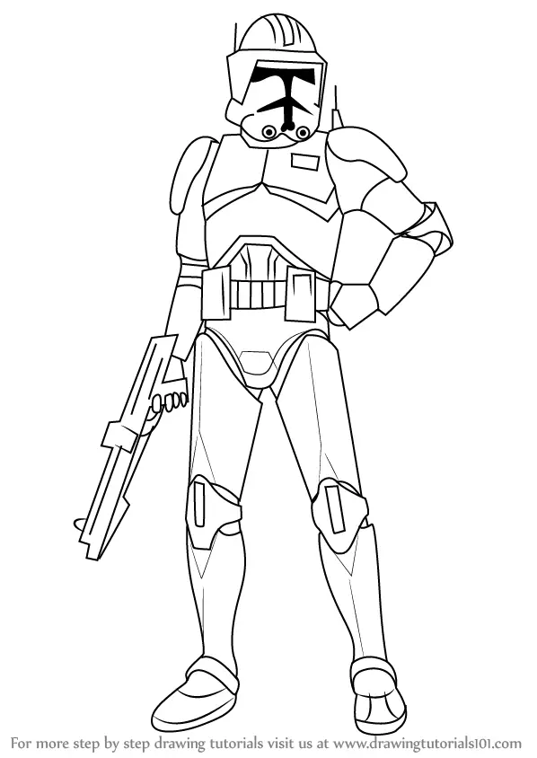 how to draw Clone Commander Cody from Star Wars step 0