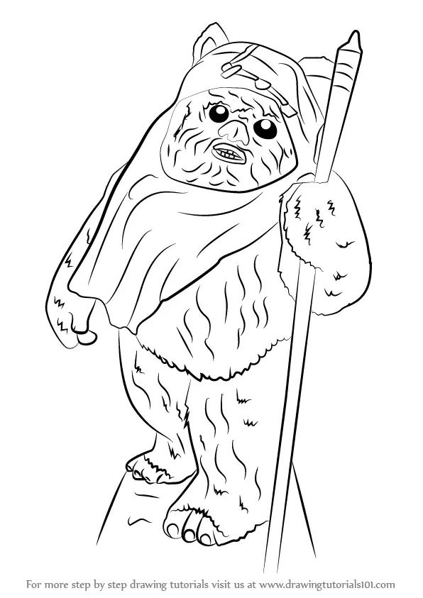 How to Draw Ewok from Star Wars (Star Wars) Step by Step