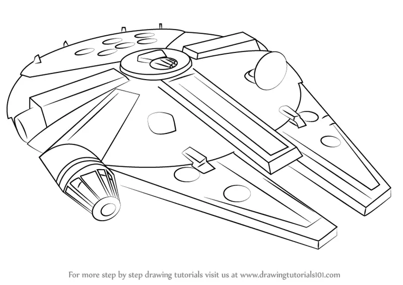 Learn How to Draw Millennium Falcon from Star Wars (Star Wars) Step by