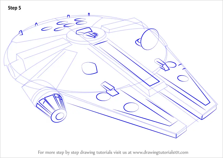 How to Draw Millennium Falcon from Star Wars (Star Wars) Step by Step
