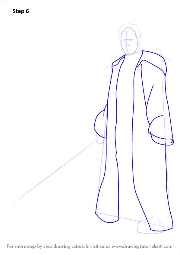 Step by Step How to Draw Obi-Wan Kenobi from Star Wars