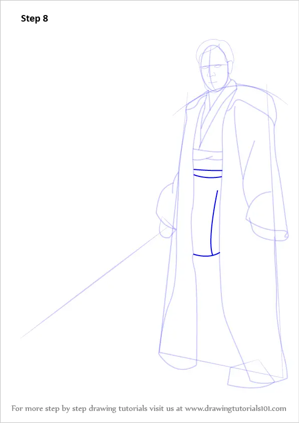 How to Draw ObiWan Kenobi from Star Wars (Star Wars) Step by Step