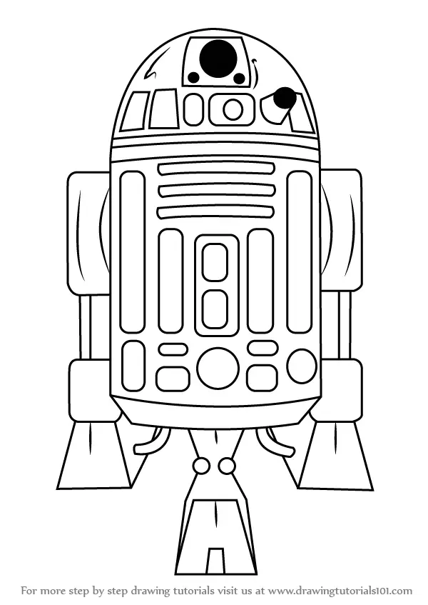 How to Draw R2D2 from Star Wars (Star Wars) Step by Step