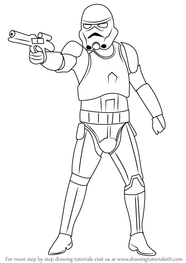 How to Draw Stormtrooper from Star Wars (Star Wars) Step by Step