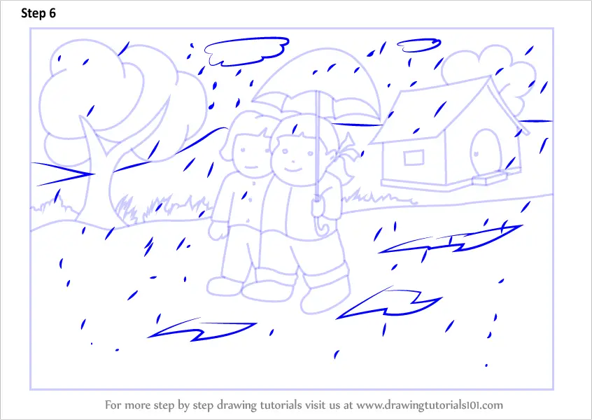 Rainy Season Drawing Worksheets For Kindergartners  creativeworksheetshub