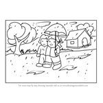How to Draw Rainy Season Scene