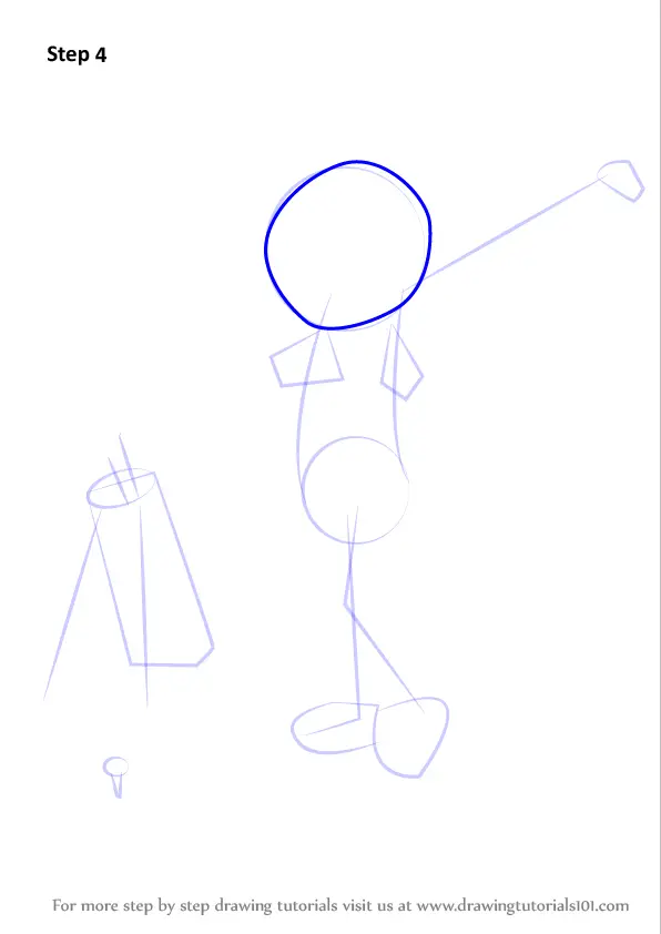 How to Draw a Golfer (Golf) Step by Step | DrawingTutorials101.com