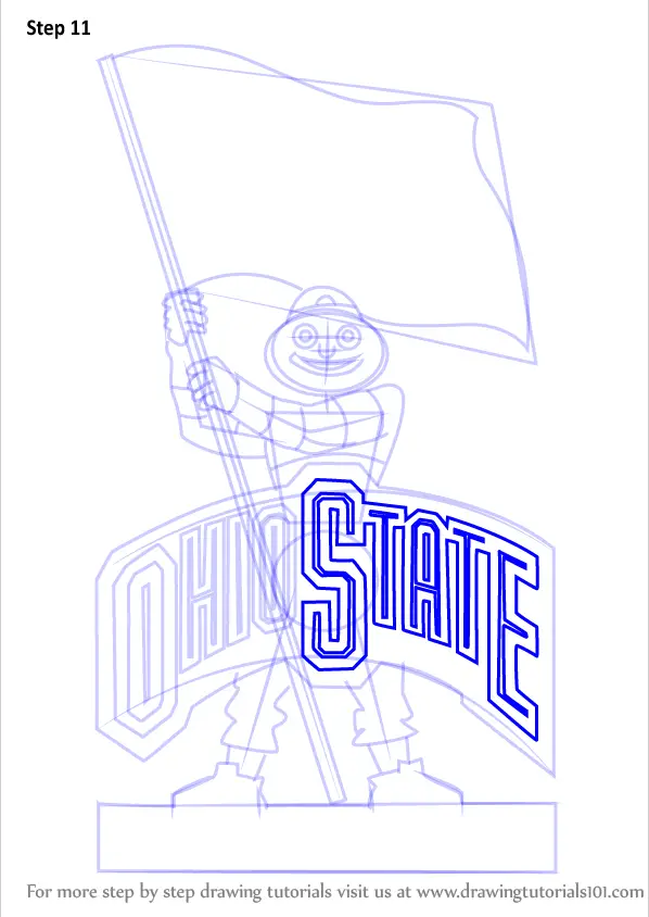 How to Draw Ohio State Buckeyes Mascot (Logos and Mascots) Step by Step