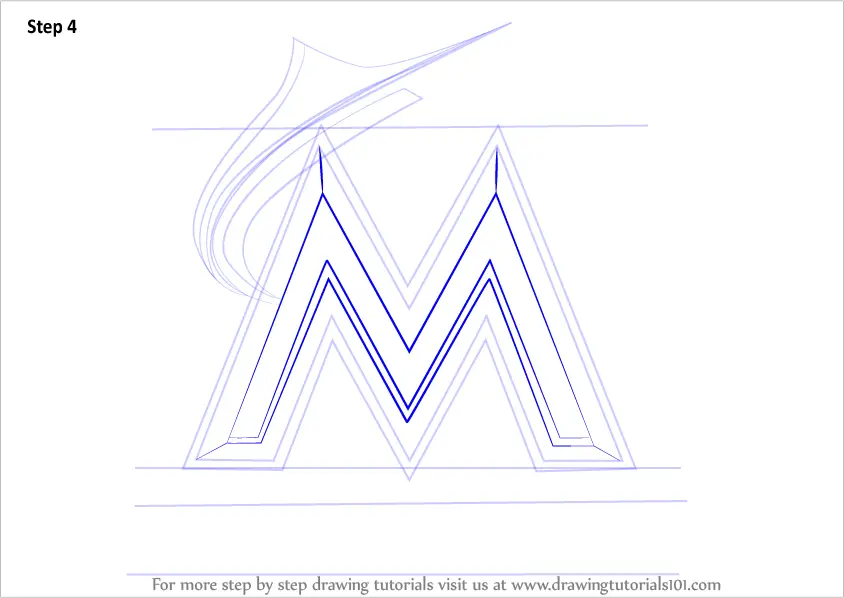 Learn How to Draw Miami Marlins Logo (MLB) Step by Step : Drawing Tutorials