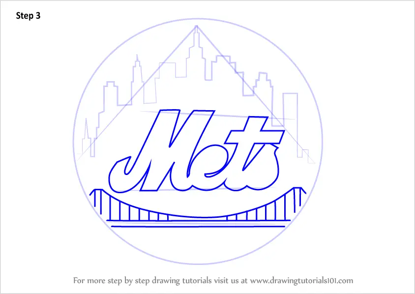 Learn How to Draw New York Mets Logo (MLB) Step by Step : Drawing Tutorials