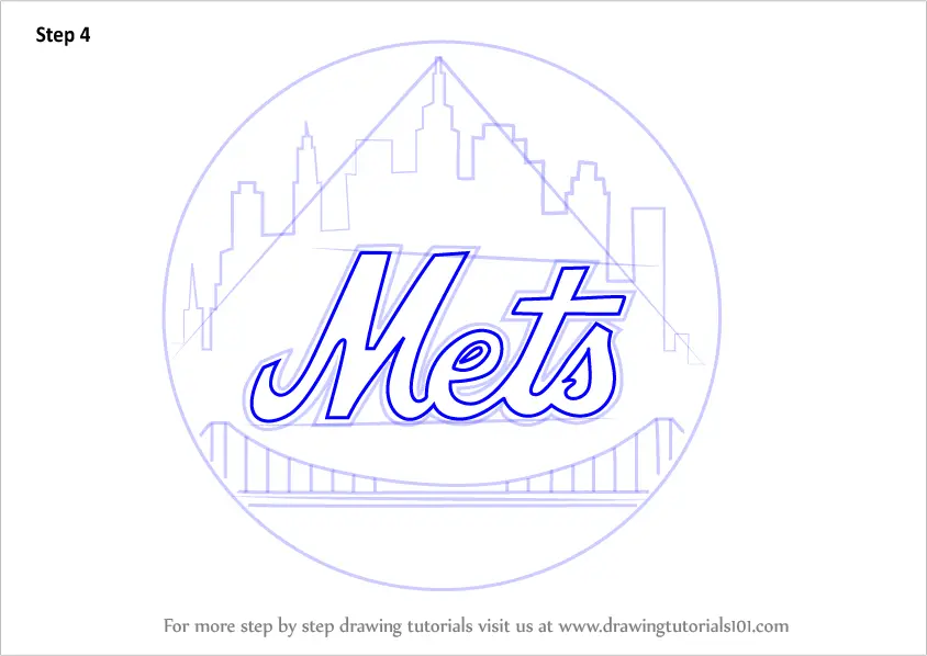 Modern House Drawing Step by Step Learn How to Draw New York Mets Logo MLB Step by Step 