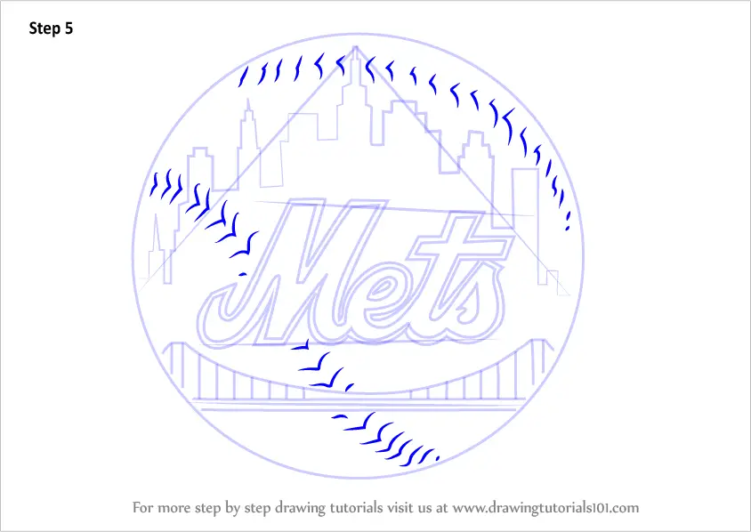 Learn How to Draw New York Mets Logo (MLB) Step by Step : Drawing Tutorials