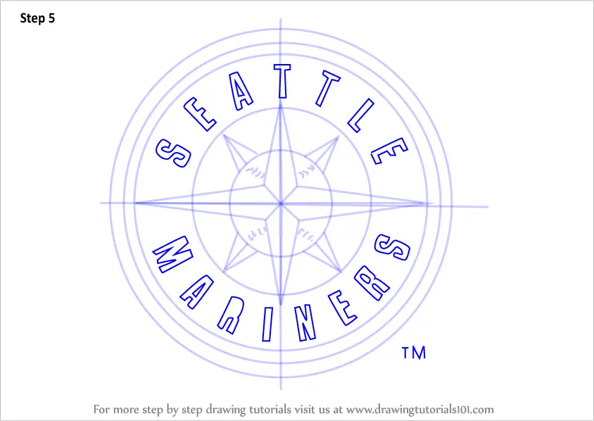 Learn How to Draw Seattle Mariners Logo (MLB) Step by Step : Drawing ...