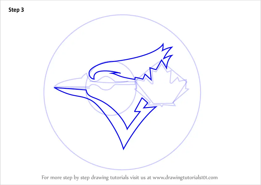Learn How To Draw Toronto Blue Jays Logo Mlb Step By Step Drawing Tutorials
